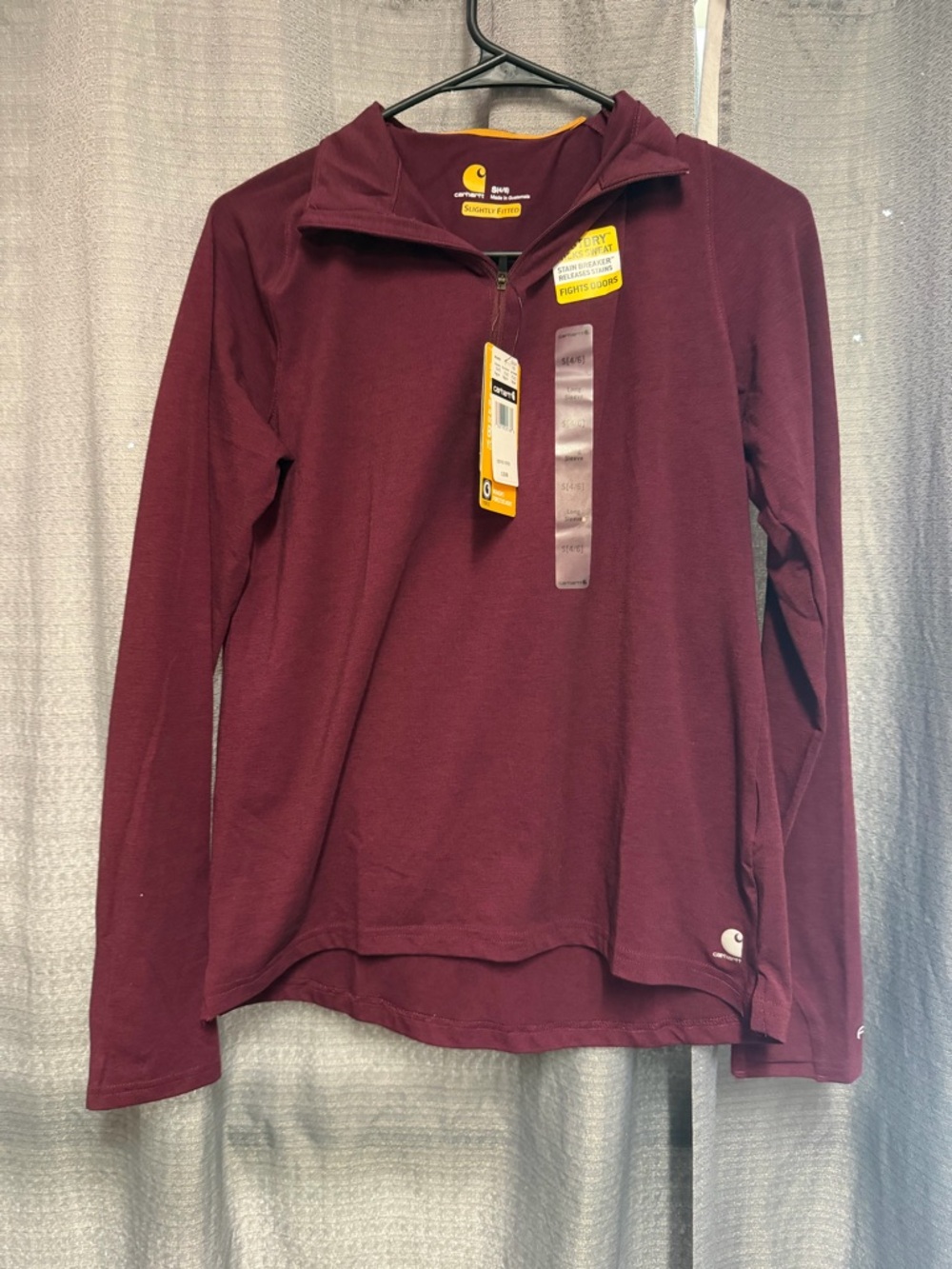 BRAND NEW!! Carhartt Burgundy Women’s Work Force Quarter-Zip Work Pullover Sz Sm